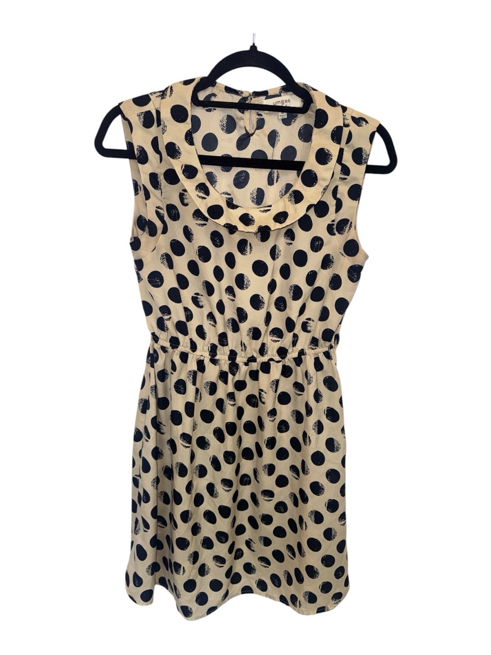 Umgee Cream Dress with Black Polka Dots